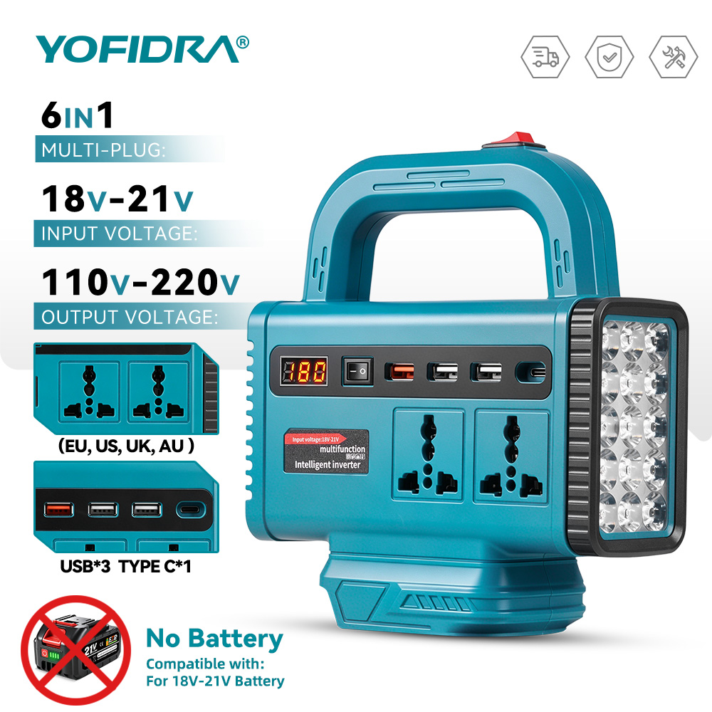 محول طاقة محمول YOFIDRA 220 فو - مراجعة Outdoor Power Adapter Usb C وسعره