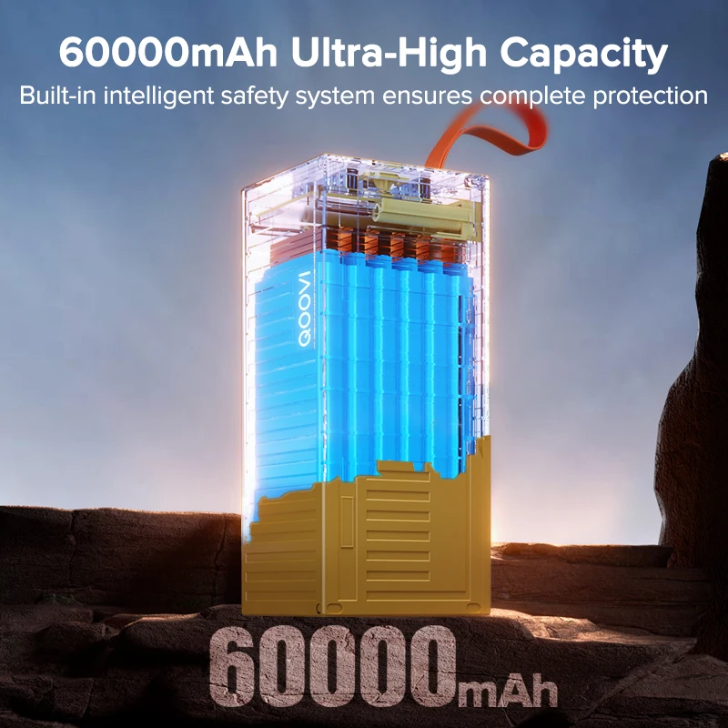 QOOVI 60000mAh قوة البنك 22.5W - مراجعة Outdoor Power Adapter Usb C وسعره