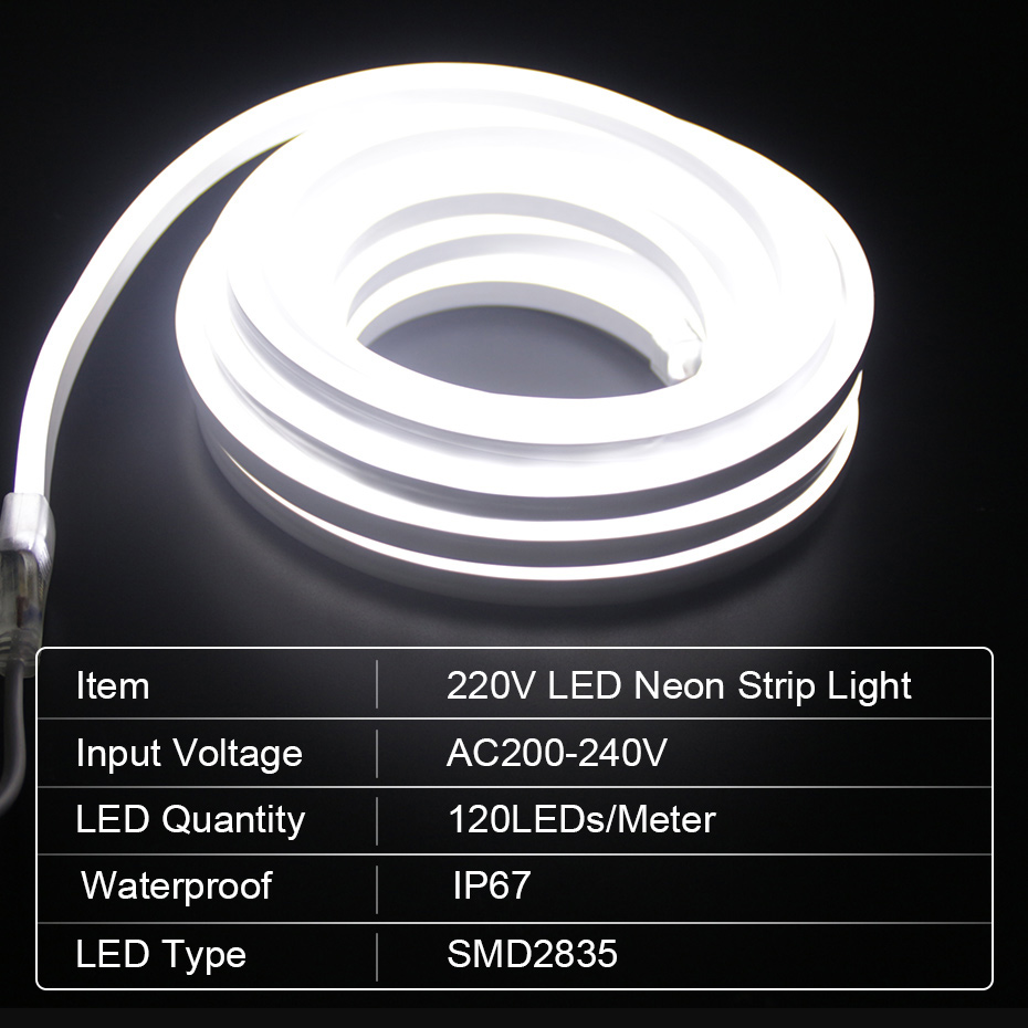 LED النيون قطاع 220 فولت 2835  - مراجعة Outdoor Power Strip Weatherproof وسعره